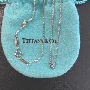 Tiffany color by the yard necklace with aquamarine